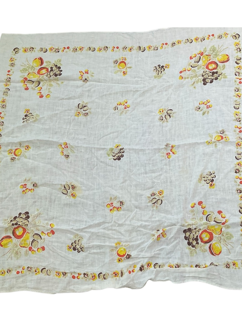 Vintage tablecloth cotton/linen mid-century bundle set of five - Picture 7 of 10